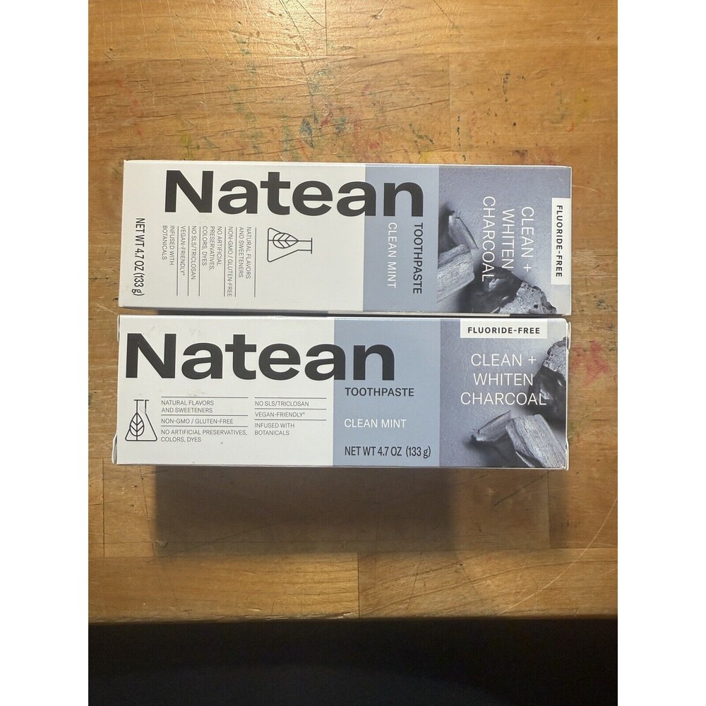 Natean Toothpaste Clean & Whiten Charcoal Fluoride-free Clean Mint 4.7 oz
